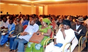 Cross section of journalists at the interactive session with Rivers State Governor, Rt. Hon. Chibuike Rotimi Amaechi, at Government House, Port Harcourt, recently. Photo: Chris Monyanaga.