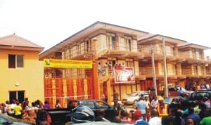 Oshodi Resettlement Market, Lagos, inaugurated by Governor Fashola of Lagos State, yesterday. Photo: NAN