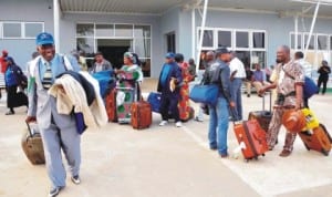 The last batch of Christian Prigrims arriving the Nnamdi Azikiwe International Airport in Abuja, recently. Photo: NAN