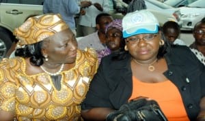 Hon Commissioner for Information & Communications R/S., Mrs Ibim Semenitari (right) with Per. Sec. Ministry of Information & Communications, Mrs Cordilia Peterside (left) during the end of New Year Annual Fasting and Prayer, organised by Ministry of Information & Communications at RSNC,  last Saturday. Photo: Egberi. A. Sampson