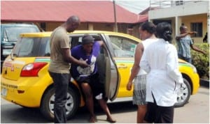 Accident victim at the National Orthopaedic Hospital in Lagos as Joint Health Workers strike continues in Lagos State, yesterday.