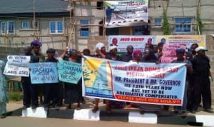 Families of 2002 victims of Ikeja Bomb blast in a peaceful protest in Lagos last Monday. Photo: NAN