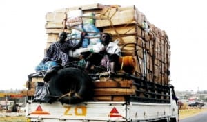 Overloaded truck on Oyo-Ibadan Express Way last Wednesday.