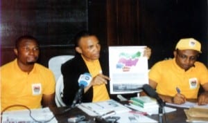 National Secretary, Lower Niger Congress, Barr. Tony Nnadi (middle), fielding questions from newsmen, during a press briefing on the forthcoming National Confab in Port Harcourt, yesterday. With him are Coordinator of the Congress, Mr. Livingstone Wechie (left) and Director, Media/Publicity of the body, Mr. Andason Hart .