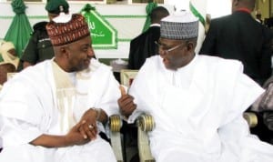 Vice President Namadi Sambo (left)  with Govwenoe  Sule Lamido of Jigawa State,  at the National Quranic Recitation Competition in Dutse last Friday. Photo: Nan