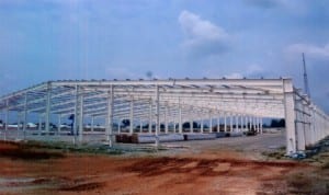 A structure at the new site of the Pan African Health Foundation for AD Syringe Plant in Port Harcourt. Photo: Chris Monyanaga.