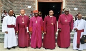 A cross-section of Anglican Arch-bishops shortly after a joint province episcopal meeting at Bethel Church, Okrika, yesterday. Photo: Chris Monyanaga