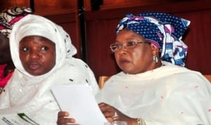  Permanent Secretary, Ministry of Women Affairs and Social Development, Dr Habibu Lawal (left),  with the Minister, Hajiya Zainab Maina, at the National Stakeholders' Consultative Preparatory Meeting on the 58th session of the United Nations Commission on the Status of Women in Abuja,  recently. Photo: NAN