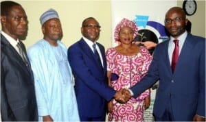 From Left: General Manager, Sokoto Investment Company Limited, Malam Usman Ahmad; Managing Director, The Infrastructure Bank, Mr Kunle Oyinloye; acting Managing Director, Ebonyi Investment Limited, Mrs Esther Ajaero and Executive Director, The  Infrastructure Bank, Mr Taiwo Dauda, during the investiture of Mr Oyinloye as the new Chairman of Association of Nigeria Development Finance Institution in Lagos last Thursday.