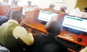 Some of the students during the advocacy campaign on computer-based test organised by the Joint Admissions and Matriculation Board (jamb) ahead of its Unified Tertiary Matriculation Examinations (umte) in Gombe, recently. Photo: NAN