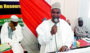 Speaker, Sokoto State House of Assembly, Alhaji Lawalli Zayyana, speaking at the opening of a conference organized by the Faculty of Science, Sokoto State University, in Sokoto, last Monday.