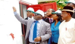 L-R: Chief Research Fellow (Clinical Services), Nigerian Institute for Medical Research (NIMR), Dr Dan Onwujekwe, Director-General, NIMR, Prof. Innocent Ujah, Research Fellow, Dr Paschal Ezeobi, Chief Research Fellow, National Tuberculosis Reference Library, Dr Catherine Onuobogu and immediate past Director-General, NIMR, Prof. Oni Idigbe, at the inauguration of X-Ray unit of the institute in Lagos, last Monday.