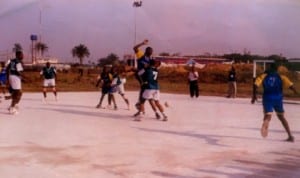 Handball players in action during a national event in Port Harcourt, Rivers State, recently