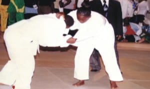 Women Judokas struggling for honours during a national event in Port Harcourt, Rivers State, recently.