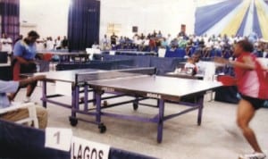 Table Tennis players in action during a national event in Port Harcourt, Rivers State, recently.