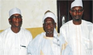 L-R: Centre Co-Ordinator, Voice of America (VOA) Abuja, Nasiru Birnin Yero, representative of Emir of Bauchi, Alhaji Hassan Abdullahi and Assistant  Centre Co-Ordinator VOA, Kano, Muhammad Rabiu, during the VOA Diseases Control Roundtable with polio stakeholders, on how to Eradicate Polio in Bauchi, last Saturday