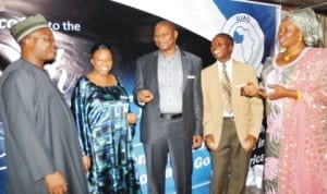 L-R: NUJ National Secretary, Mr Shuaibu Usman-Leman, Coordinator, WAJA Capacity Building Project, Mrs Ndey Tapha-Sussen, out-going President, West African Journalists Association (WAJA)/NUJ National President,  Alhaji Mohammed Garba; out-going Treasurer of Waja, Mr Peter Quaqua and National President of NAWOJ, Mrs Asabe Baba-nahaya, at the 8th Ordinary Congress of West African Journalists Association (WAJA) in Abuja, recently.