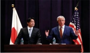 US Secretary of Defence, Chuck Hagel and Japanese Defence Minister, Itsunori Onodera