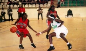 Basketball players in action during a continental encounter in Port Harcourt, recently.