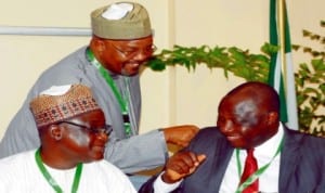 L-R: Director, Maritime Services, Ministry of Transport, Alhaji Suleiman Nagogo, Executive Secretary, Nigerian Shippers Council, Capt. Adamu Biu and Representative of the Director-General, Nigerian Maritime Administration and Safety Agency, Capt. Bala Agaba, at the Third D-8 Expert Working Group meeting on Shipping in Abuja recently. Photo: NAN