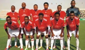 Heartland FC players ready for acton during Glo league match recently