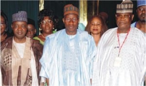 L-R: Vice President Namadi Sambo, President Goodluck Jonathan and Chairman, Presidential Committee on the rescue of abducted Chibok school girls, Retired Brig.-Gen. Ibrahim Sabo, during inauguration of the committee at the Presidential Villa in Abuja, yesterday