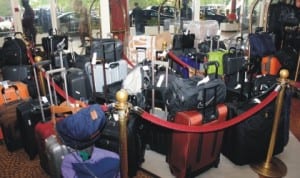 Luggage of participants at the 2014 World Economic Forum on Africa departing after a successful meeting in Abuja, last week