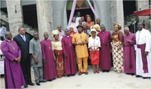 Rivers State Deputy Governor, Engr Tele Ikuru (middle) with members of the Church of Nigeria, Anglican Communion Diocese of Okrika, duruing the 4th Synod of the church held at St James Anlican Church, Ogoloma in Okrika Local Government Area, Rivers State, last Saturday