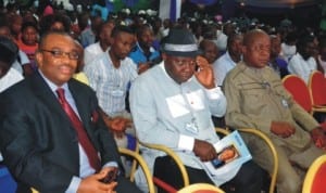 Participants at the 2nd International State Conference on Democracy and Good Governance in Port Harcourt, yesterday. Among them are General Manager, Rivers State Newspaper Corporation, Mr. Celestine Ogolo (left) and General Manager, Rivers State Television, Mr. Tonye Ekong (middle).