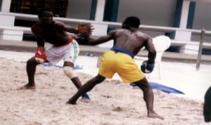 Traditional boxers (Dambe) in action at a national meet