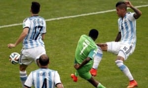 Ahmed Musa (7) scoring Nigeria’s  second goal against Argentina last week