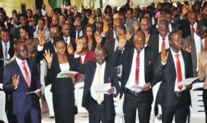 New members of Institute of Chartered Accountants of Nigeria at their induction in Lagos, recently.