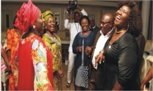 Rivers State Commissioner for information and communications, Mrs Ibim Semenatari and her husband, Henry(1st and 2nd right) sharing a joke with the wife of the Rivers State Governor, Dame Judith Amaechi (left) and other dignitaries at her birthday celebration in Government House, Port Harcourt, recently.