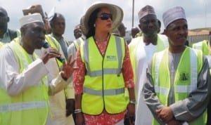 L-R: Managing Director, Federal Airports Authority of Nigeria (FAAN), Mr Saleh Danoma, leader of delegation, House Committee on Aviation, Rep. Nkiru Onyejeocha and Rep. Ricco Mohammed, during the committee's inspection of facilities at Muritala Mohammed International Airport in Lagos, last Wednesday.