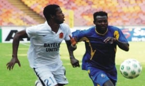 A 2013/2014 League season action between Bayelsa United and Warri Wolves