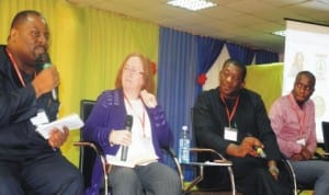 L-R: Chairman, Dragon Africa, Mr Obiechina Asika, Country Director, British Council, Connie Price, Chief Executive Officer, Spark, Mr Jason Njoku and Director  of Programmes, Co-creation Hub, Femi Longe, at the UK Nigeria 100 SME Summit in Lagos, recently.