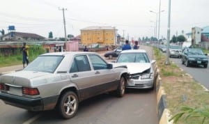 Scene of an accident on Airport Road in Benin City, recently.