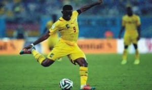 Eto’o in action against Mexico in Brazil last Friday