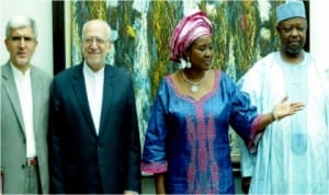 L-R: Iranian Ambassador to Nigeria, Saeed Koozechi, Iranian Minister of Industry, Mines and Trade/Head of Iranian delegation, Mr Mohammad Nemaizadeh, Minister of State (1) for Foreign Affairs, Prof. Viola Onwuliri and Nigerian Ambassador to Iran, Alhaji Tukur Mani, at the 5th Nigeria-Iran Joint Commission Meeting in Abuja, yesterday