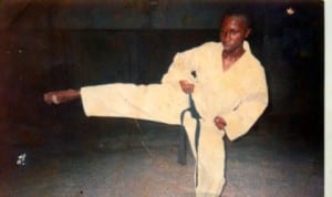 A karate instructor in Rivers State in action during a karate clinic in Port Harcourt, recently.