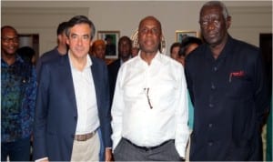 L-R: Former Prime Minister of France, Francois Charles Fillon. Rivers State Governor, Rt. Hon. Chibuike Amaechi  and former President of Ghana, John Kufuor, during the just concluded Energy, Environment and Investment Forum Port Harcourt 2014 at the new Obi Wali International Conference Centre, Port Harcourt