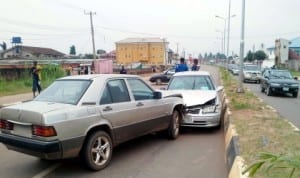 Scene of an accident on  Airport  Road in Benin  recently.