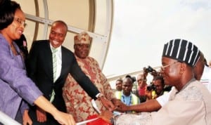L-R: Kenya's Cabinet Secretaries, Tourism, Mrs Philip Kandie, Transport, Mr Kamau Michael, Nigeria’s Minister of Tourism, Chief Edem Duke and former supervising Minister for Avaition, Dr Samuel Ortom, inaugurating the  maiden Kenya Airways Flight in Abuja, recently.