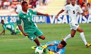 Ex-Eaglets, Musa Yahaya in action during the last FIFA U-17 World Cup in Dubai, UAE