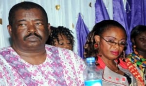 L-R: Chairman, NUJ Enugu State Council, Mr Louis Dilibe, Nigerian Association of Women Journalists (NAWOJ), and South-East Zonal Secretary, Ms Ozioma Okereke, at  NAWOJ Enugu State elections last Friday.