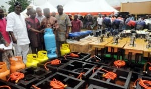 Empowerment equipment to be distributed by Ibadan South-West Local Government council in Ibadan.