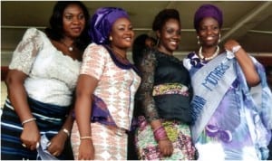 Wife of Rivers State Governor, Dame Judith Amaechi (right), wife of Senator Magnus Abe, Mrs Bariyaa Abe (2nd right), wife of the Caretaker Chairman, Gokana  LGA, Mrs Gift Ledee Demua (2nd left) and Mrs Tombari Barikor, during the visit of the governor’s wife to Gokana