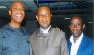 L-R: Chairman, Senior Secondary School Board and former commissioner of Sport, Rivers State, Allwell Onyesoh, the author of the book, ‘The Professional and Ethical Teacher, the Quest for Efficiency,’ Dr Jacob Sunday Akikibofori, Hon Gray B Tamunolyala, during the launching of the book at Royal Banquet Hall, Hotel Presidential, Port Hacourt, yesterday