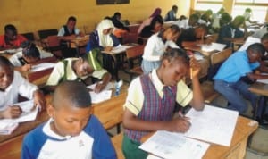 Candidates writing entrance examination into Special Senior Science Secondary Schools in Abuja last Saturday.