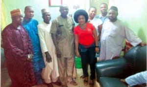 Chairman of National Butchers’ Association of Nigeria, Rivers State Chapter, Alhaji Musa Baba Ahmed (middle) in a group photograph with members of the executive.